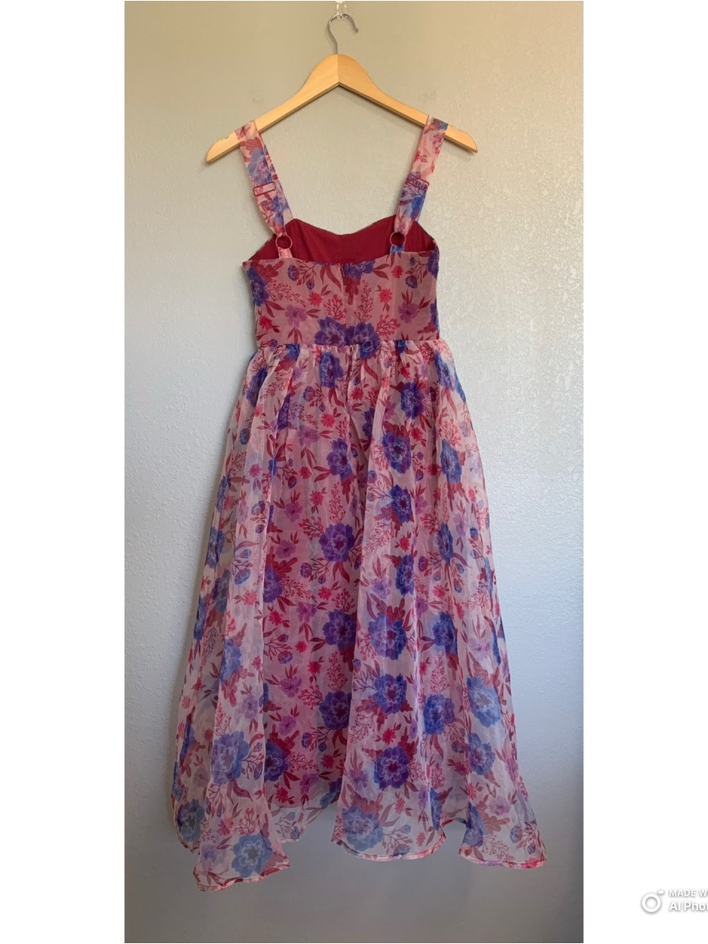 Lulus Delightful Look Magenta Floral Print Bustier Midi Skater Dress NWT Party - Picture 7 of 16